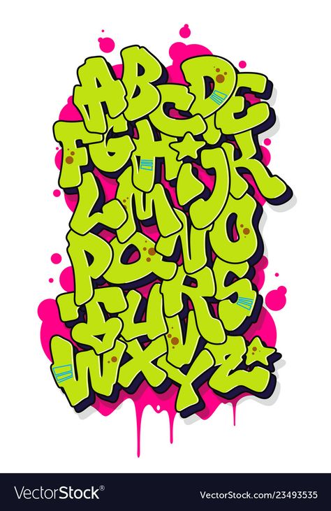 Street Art Font, Comic Graffiti, Graffiti Alphabet Styles, Alphabet Graffiti, Graffiti Lettering Alphabet, Graffiti Art Letters, Graffiti Text, Graffiti Words, Alphabet Font