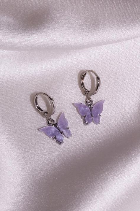 Ulzzang Accessories, Lavender Butterfly, Pretty Jewelry Necklaces, Starburst Earrings, Jewelry Accessories Ideas, Girly Accessories, Fancy Jewellery, Earrings Studs, Trendy Earrings