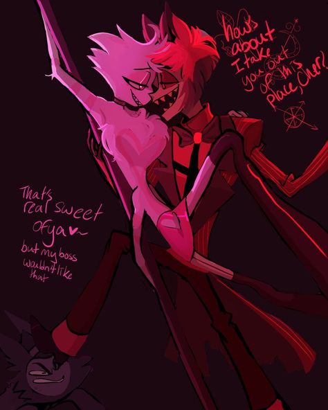 Angle Dust X Alastor, Radiodust Fanart, Huskerdust Fanart, Radio Dust, Angle Dust, Hazbin Hotel Alastor, Action Poses Drawing, Hotel Ads, Hazbin Hotel Charlie