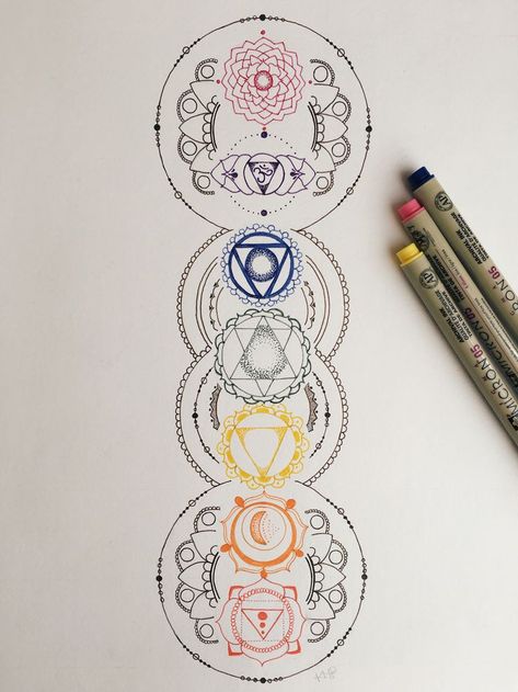 Fine line, black ink, chakra mandala drawing. - Artist: Kayla Pettigrew Chakra Art Mandala, San Ramon California, Chakra Mandala, Chakra Art, San Ramon, Mandala Drawing, Hand Drawn Design, Fine Line, Dreamcatcher Tattoo