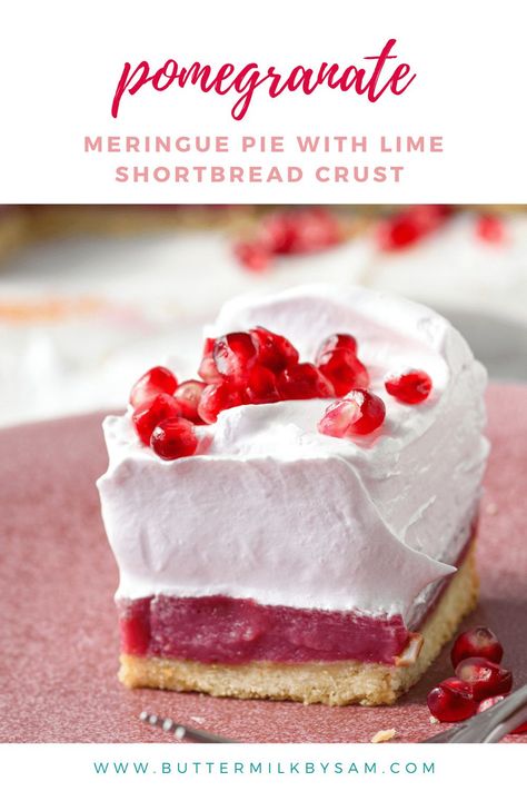 Pomegranate Curd, Meringue Bars, Fresh Pomegranate Juice, Lime Shortbread, Cream Patisserie, Pomegranate Dessert, Pomegranate Recipes, Pies Recipes, Book Diy