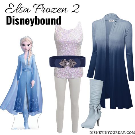 Elsa Frozen 2 Disneybound - looking to create an outfit inspired by Elsa in the new Frozen 2 movie? Here's how to recreate her look! Disney in your Day #disneybound #disneybounding Disneybound Outfits Elsa, Disney Frozen Inspired Outfits, Frozen Inspired Outfits For Women, Elsa Bounding, Elsa Outfit Ideas, Outfits Inspired By Movies, Elsa Inspired Outfit, Frozen Disneybound, Elsa Disneybound