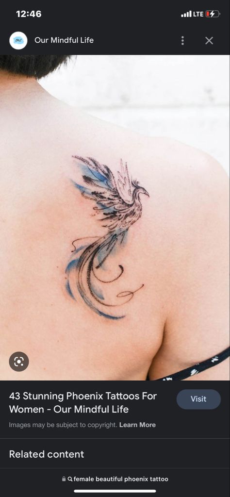 Feminine Tattoos Shoulder, Tattoo Behind The Ear, Tattoos Shoulder, Phoenix Tattoo Feminine, Phoenix Tattoo, Feminine Tattoos, The Ear, Shoulder Tattoo, Life Images