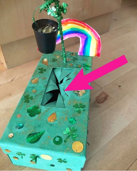 Traps For Leprechaun, Leprechaun Box Trap, Kids Leprechaun Traps, Shoe Box Leprechaun Trap, Leprocon Trap Ideas, Leoprocan Trap, Leppercan Trap, Leprechaun Traps Ideas, Shoebox Leprechaun Trap