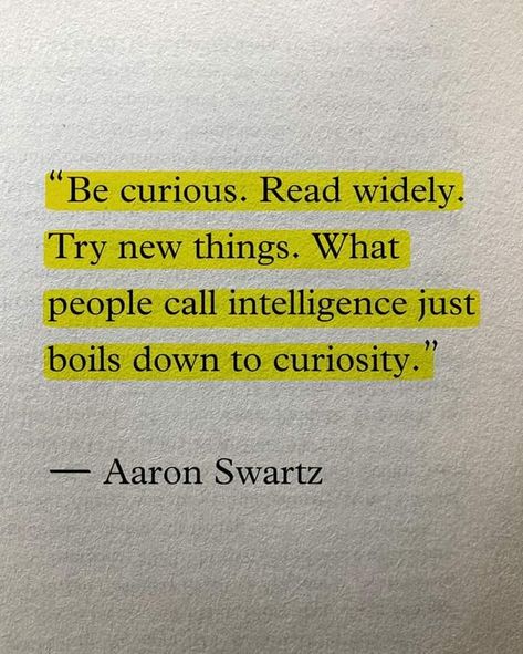 Aaron Swartz, Curiosity Quotes, Lover Of Books, Be Curious, Genius Quotes, E Mc2, Insightful Quotes, Philosophy Quotes, Book Nook