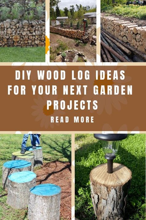 Wood logs are not just for firewood, they can also be used to create beautiful and unique garden projects. A simple bench… What To Do With Logs, Log Ideas Diy Projects, Diy Yard Furniture, Stump Decor, Tree Stump Decor, Wood Log Ideas, Simple Bench, Log Ideas, Wood Log Crafts