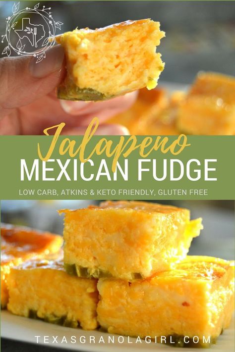 Jalapeño Fudge, Cojita Cheese Uses, Mexican Fudge, Southern Keto, Keto Comfort Food, Cheese Souffle, Mexican Appetizers, Mexican Cheese, Keto Foods