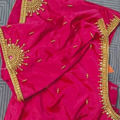 Beads work blouse Beads Work Blouse, Simple Aari Work Blouse Design, Simple Aari Work Blouse, Simple Aari Work, Aari Work Blouse Design, Stone Work Blouse, Lace Blouse Design, Mirror Work Blouse Design, Aari Design