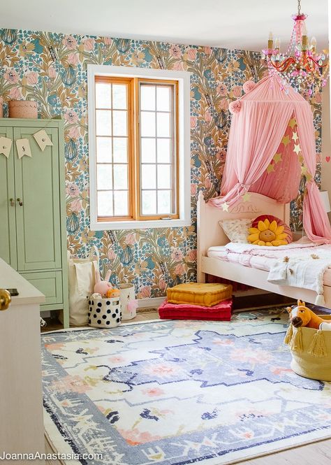 Whimsical Bedroom Kids, Whimsical Girls Bedroom, Rainbow Themed Room, Ultimate Bedroom, Magical Bedroom, Girl Room Inspiration, Whimsical Bedroom, Country Chic Paint, Bedroom Reveal