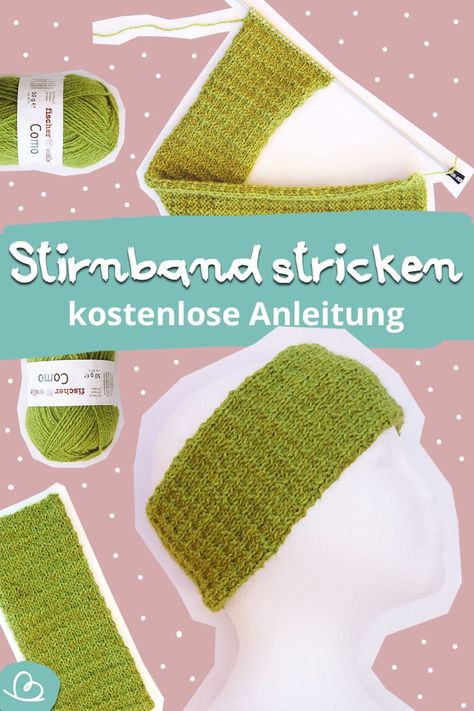 Stirnband stricken für kühle Herbst und Wintertage. Einfache Strickanleitung für ein Haarband. Schritt-für-Schritt Anleitung mit Bildern. #stirnband #stricken #strickanleitung #haarband #knitting #anleitung #strickenfüranfänger #kostenloseanleitung Crochet Hats, Knitting, Crochet