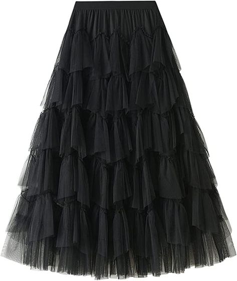 Amazon.com: Oaovo Women's Tulle Tutu Skirts Tiered Skirt Petticoat Elasticated Waist Pleated A Line Ruffles Skirts 072Beige : Clothing, Shoes & Jewelry Red Long Skirt, Tutu Skirt Women, Midi Skirts Summer, Skirt Tutu, Tulle Long Skirt, Purple Cakes, Cake Skirt, Fairy Skirt, Tulle Midi Skirt