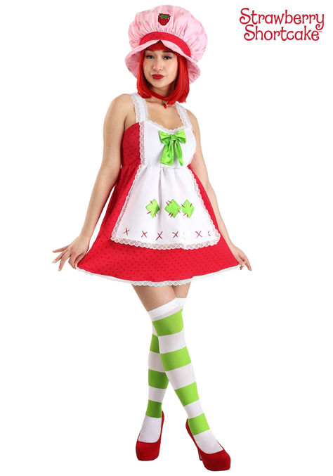 Remember when Strawberry Shortcake was the pinnacle of cool? Like, if you had the lunchbox, you were basically a celebrity in second grade? Well, guess what—you can relive all that glory with this Adult Strawberry Shortcake Costume. It's like a sweet, nostalgic hug from the 80s, but updated with some sassy style so you don't have to explain to people why you're wearing a cartoon character's outfit at age 30. You get all the feels when you wear this costume! Pink Hair Spray, Nacho Libre Costume, Toddler Elsa Costume, Strawberry Accessories, Vogue Dance, Strawberry Shortcake Costume, Outfit For Halloween, Striped Stockings, Alice In Wonderland Costume