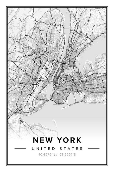 Mapiful poster of New York Map Aesthetic, Photo Expo, Maps Aesthetic, Handmade Eyewear, Nyc Map, New York Map, Bedroom Artwork, Map Of New York, Personalized Map