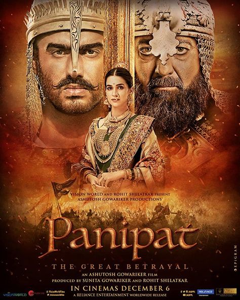 Panipat (2019) Not Rated | 2h 45min | Action, Drama, History | 6 December 2019 (India) - The film is based on the third battle of Panipat which took place on the 14 of January in 1761 between the Marathas and the King of Afghanistan, Ahmad Shah Abdali. Zombie Land, Poster Project, Historical Movies, Arjun Kapoor, Kriti Sanon, Movies 2019, Bollywood Movie, Indian Movies, Ex Machina