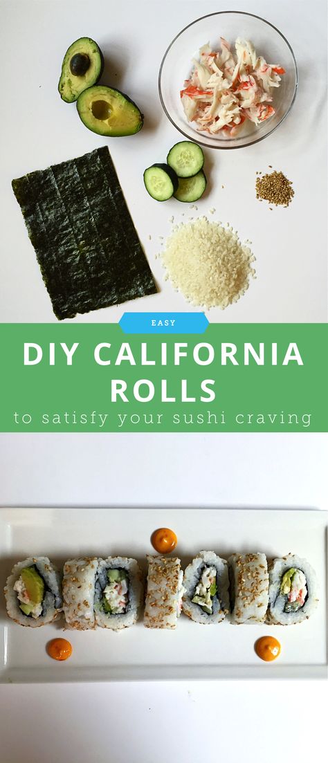 Diy California Roll, Sushi Recipes California Roll, Recipes Sushi, California Roll Sushi, Yummy Things To Bake, California Rolls, Football Cupcakes, California Food, California Roll