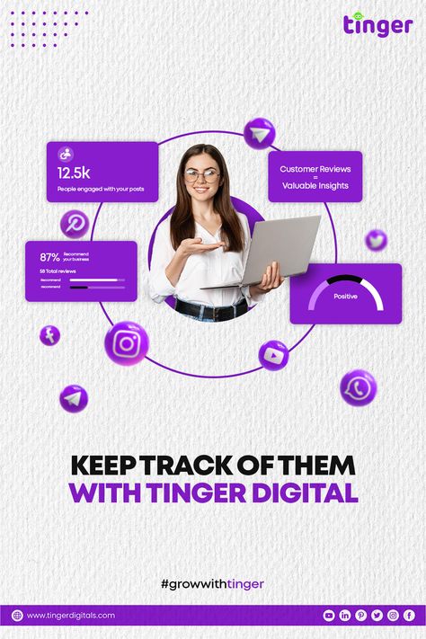 keep track of them with Tinger Digital 

#socialmedia #marketing #socialmediamarketing #digitalmarketing #instagram #branding #business #marketingdigital #seo #design Tinger Digital, Webinar Design, Seo Design, Instagram Design Creative, Card Ui, Adobe Illustrator Graphic Design, Floral Vector, Instagram Branding, Branding Business