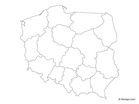 Outline Map of Poland with Provinces Map Of Poland, Poland Map, Book Planner, Planner Book, Map Vector, Instagram Icons, Travel Book, Juventus, Travel Journal