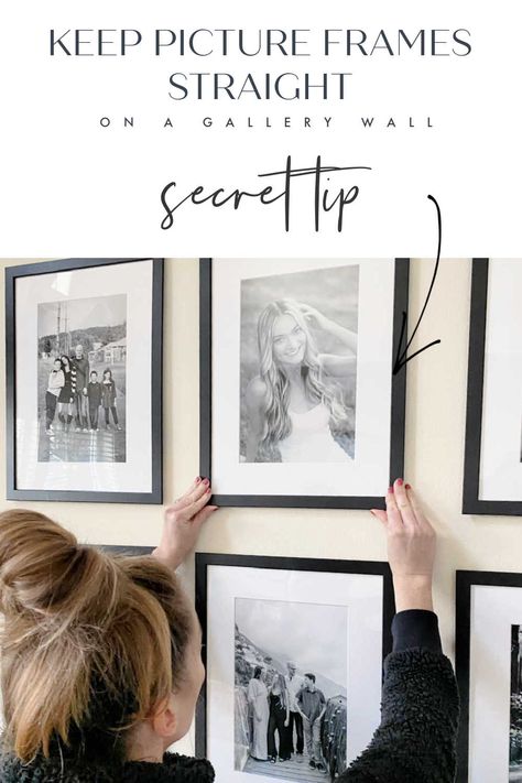 How to Fix a Crooked Picture Frame on a Gallery Wall For Good! Gallery Wall Pictures, Mounting Putty, Making Picture Frames, Picture Gallery Wall, Ikea Frames, Gallery Wall Frames, Make Pictures, Hanging Frames, Wall Pictures