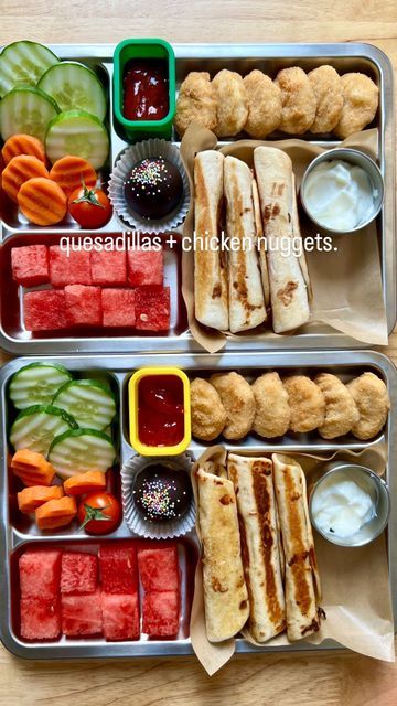 Chicken Nuggets Lunch Ideas, Quesadilla Lunchbox Ideas, Chicken Nugget Lunch Ideas, Build A Lunch, Winny Hayes, Emma Food, Sensory Sensitivity, Lunchbox Snacks, Veggie Nuggets