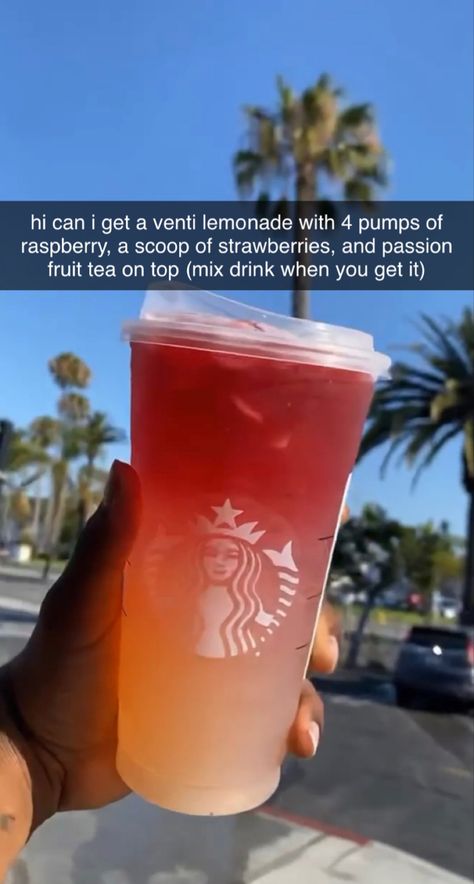 Passion Fruit Starbucks Drink, Hi Can I Get Starbucks, Starbucks Fruity Drink Orders, Green Tea Starbucks Drinks, Fruit Mixed Drinks, Starbs Drinks, Alcoholic Recipes, Starbies Drinks, Starbucks Flavors