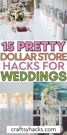 Wedding Decor Dollar Tree, Dollar Tree Wedding Decorations, Dollar Store Wedding, Dollar Tree Wedding Centerpieces, Dollar Tree Diy Wedding, Diy Dollar Tree Centerpieces, Cheap Centerpieces, Anniversary Centerpieces, Summer Wedding Centerpieces