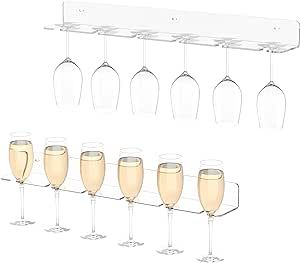 Champagne Wall, Glue Craft, Stemware Rack, Wall Holder, Wine Glass Rack, Glass Rack, Wine Glass Holder, Glass Holder, Transparent Material