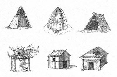 Primitive Hut : The Primitive Hut Narrative and its Purpose Prehistoric Architecture Drawing, African Hut, Architecture Representation, Wooden Hut, Conceptual Sketches, Wood Carving For Beginners, Bamboo Architecture, Model Sketch, Free Vintage Printables