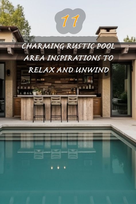 I absolutely love the serene vibe of this rustic pool area! The combination of natural wood and soothing water makes it the perfect spot to relax and unwind. The stylish bar adds a touch of elegance while maintaining that cozy charm. Here are 11 stunning ideas to create your own backyard retreat! Rustic Pool, Japandi Dining Room, Organic Modern Kitchen, Splash Zone, Cottage Retreat, Modern Farmhouse Living, Rustic Wooden Table, Relax And Unwind, Modern Farmhouse Living Room