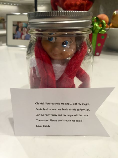 Oops ... you touched the Elf! Ideas For When Kids Touch The Elf, Someone Touched Elf On The Shelf, Touching The Elf On The Shelf, Kids Touched Elf On The Shelf, Elf Kids Misbehaving, Elf On The Shelf Ideas After Being Touched, Elf On The Shelf Touched Ideas, Elf On The Shelf In Jail, Touched Elf On The Shelf Note