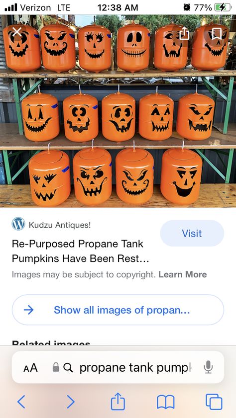 Christmas Propane Tank Art, Propane Tank Pumpkins, Freon Tank Diy Projects, Propane Tank Art, Weld Art, Garage Projects, Propane Tanks, Welding Ideas, Tank Art