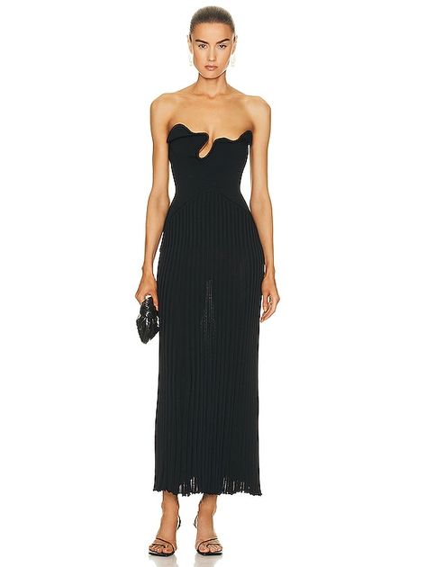 Christopher Esber Sculptured Pleated Rib Dress in Black | FWRD 2025 Trends, Rib Dress, Plum Dress, Christopher Esber, Ribbed Dress, Ribbed Dresses, Classy Outfits, Dress Making, Fashion Inspo Outfits