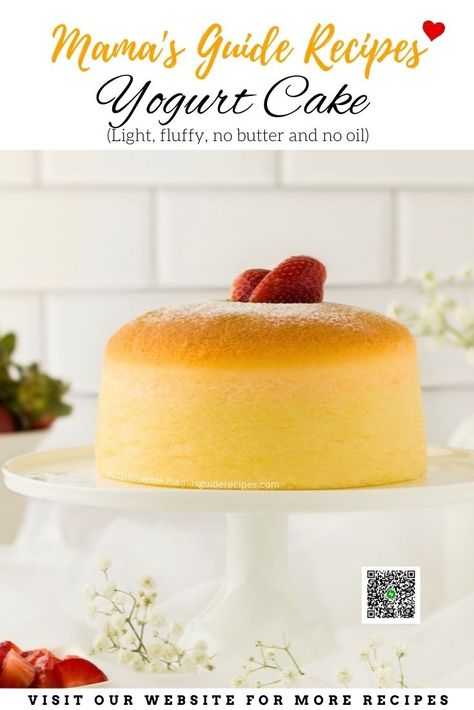 Japanese Yogurt Cake, Fluffy Yogurt Cake, Yogurt Cake Recipe, Sugar Free Desserts Easy, Sugar Free Yogurt, Pinoy Recipes, Sugar Free Cake, Yoghurt Cake, Japanese Cheesecake