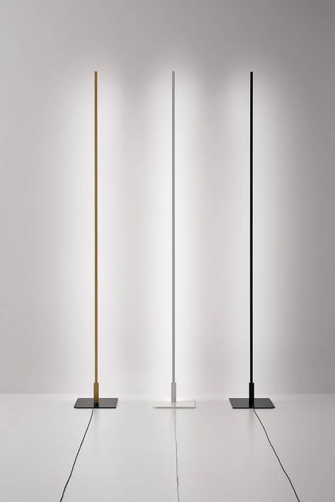 minimal design floor lamp | Vesoi Lamp Minimal, Minimal Lamp, Led Light Design, Gold Floor Lamp, Floor Lamp Design, Linear Lighting, Dimmable Lamp, Modern Floor Lamps, Floor Lights