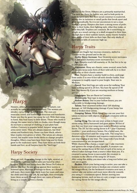 Dnd 5e Races, Homebrew Races, 5e Races, Dungeons And Dragons Races, D D Races, Dnd Stats, Monster Ideas, Dnd Homebrew, D D Classes