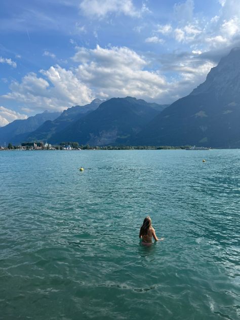 Swiss Summer Aesthetic, Switzerland Aesthetic Summer, Switzerland Swimming, Zermatt Switzerland Summer, Zermatt Summer, Swiss Alps Summer, Summer In Switzerland, Swiss Summer, Switzerland Aesthetic