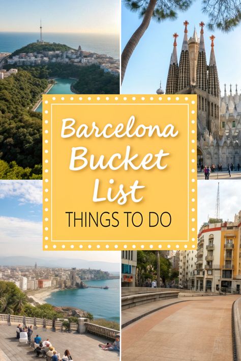 Creating your Barcelona bucket list? 📝 Here are the Barcelona bucket list things to do! Marvel at Gaudí's masterpieces like Casa Batlló 🏰, savor authentic paella by the sea 🥘, and catch a live FC Barcelona match at Camp Nou ⚽. Explore hidden alleys of the Gothic Quarter 🏘️ and dance the night away in world-famous clubs 🎧. Make your Barcelona dreams come true! ✨ Must See In Barcelona Spain, Birthday In Barcelona, Visiting Barcelona Spain, Things To Do In Barcelona Spain, Authentic Paella, Barcelona Bucket List, La Boqueria Market, Barcelona Aesthetic, Barceloneta Beach