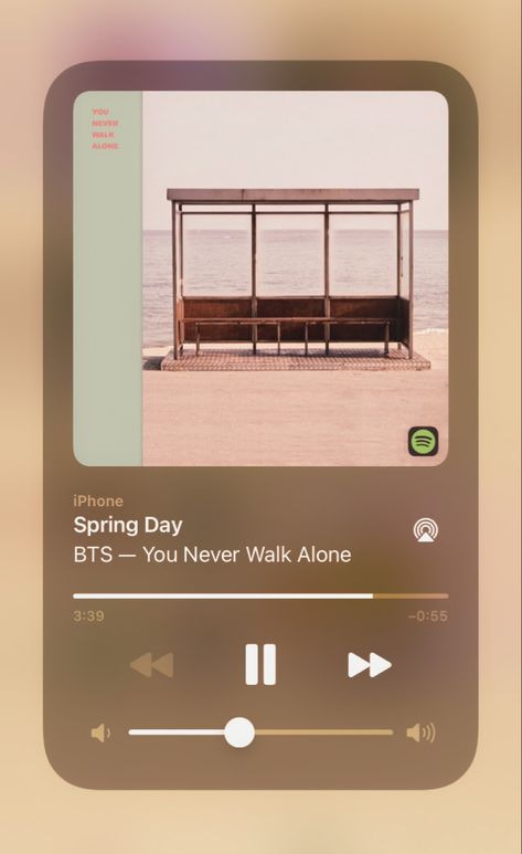 Walking Playlist, Spring Day Bts, Spotify Screenshot, Bts You Never Walk Alone, Bts Spring Day, Music Poster Ideas, Bts Song Lyrics, Bts Lyrics Quotes, Music Collage