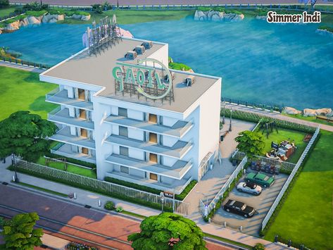 Korean Apartment Building Exterior, Modern Apartment Complex Exterior, Sims 4 Dormitory, Apartment Complex Sims 4, Sims 4 Apartment Complex Build, Sims 4 Empty House, Big Modern Apartment, Sims 3 Apartment, Apartment Complex Exterior