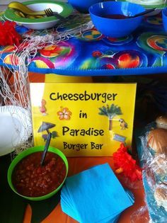 Parrothead Party, Margaritaville Decor, Jimmy Buffett Party, Margaritaville Party, Margarita Party, Cheeseburger In Paradise, Jimmy Buffett Margaritaville, Body Board, Buffet Party