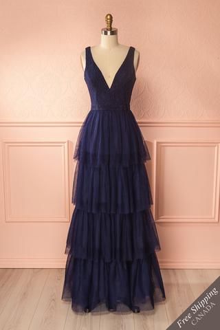 Lace Evening Dress Long, Azul Navy, Top Prom Dresses, Evening Dress Floor Length, Boutique 1861, Gowns Wedding, Tulle Gown, Lace Evening Dresses, Handmade Dresses