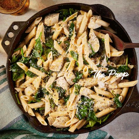 Anti-Inflammatory Dinners You Can Make in 3 Steps or Fewer (Weekly Plan & Shopping List!) Chicken Spinach Skillet, Creamy Pesto Chicken, Pesto Pasta Recipes Chicken, Pasta With Lemon, Creamy Pesto Chicken Pasta, Chicken Spinach Pasta, Skillet Pasta, Chicken Spinach, Creamy Pesto