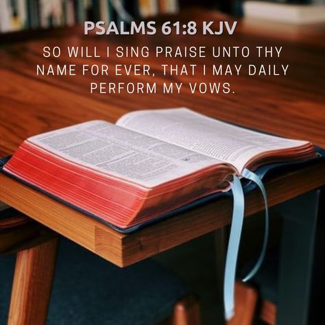 August 17, 2023 Verse of the Day #DailyBread #biblestudy #spiritualawakening #GodIsGreat #GodIsLove So will I sing praise unto thy name for ever, that I may daily perform my vows. Psalms 61:8 KJV💜 Psalms 61, So Will I, Kjv Bible, Christian Bible Quotes, Daily Verses, August 17, Daily Bread, Christian Bible, Verse Of The Day