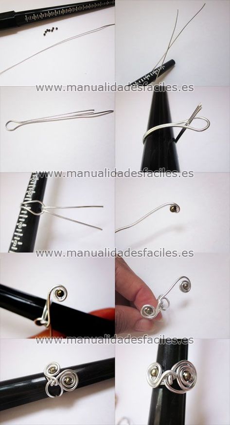 Making A Ring, Wire Jewelry Rings, Diy Ring, Bijoux Fil Aluminium, Wire Jewelry Making, Ring Tutorial, Diy Wire Jewelry, How To Make Rings, Wire Work Jewelry