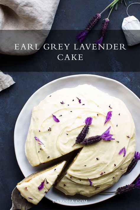 Earl Gray Lavender Cake, Lavender Earl Grey Cake, Lavender Cake Recipe, Honey Icing, Earl Grey Lavender, Lavender Dessert, Earl Grey Cake, Witch Recipes, Vanilla Pound Cake