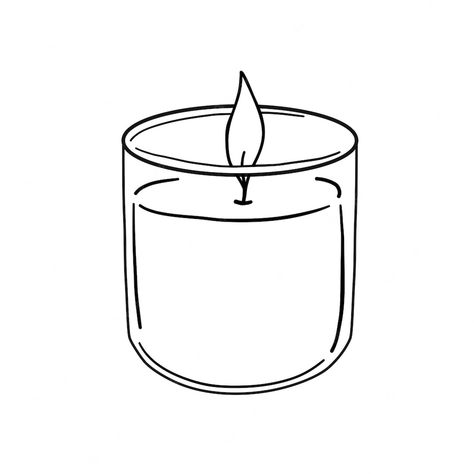 Candle Doodle Simple, Candle Sketch Art, How To Draw Candles, Candle Line Drawing, Candle Line Art, Candle Drawing Art, Candle Art Drawing, Spirit Candles, Candles Drawing