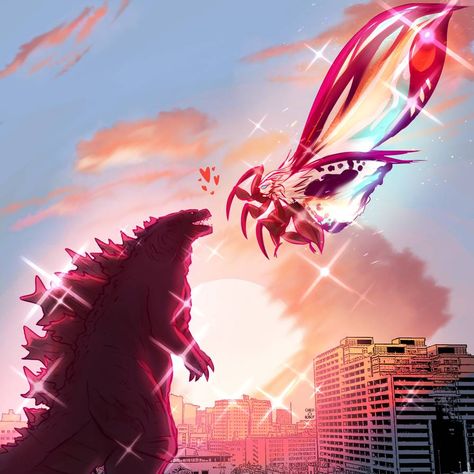 Girls Matching Pfp, Matching Pfp Aesthetic, Godzilla Mothra, Godzilla 2, Kaiju Design, Godzilla Comics, Godzilla Wallpaper, All Godzilla Monsters, Kaiju Art