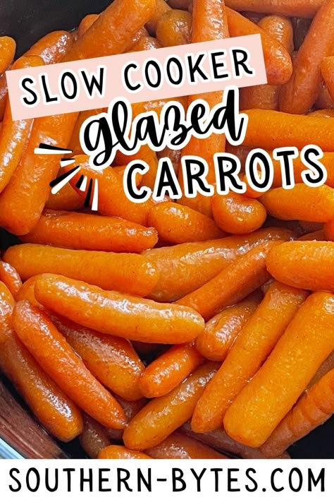 Slow Cooker Glazed Carrots Crockpot Glazed Carrots, Crockpot Carrots, Sweet Baby Carrots, Carrots Slow Cooker, Glazed Baby Carrots, Roast Carrots, Butter Ideas, Chicken Recipes For Kids, Glazed Carrots Recipe