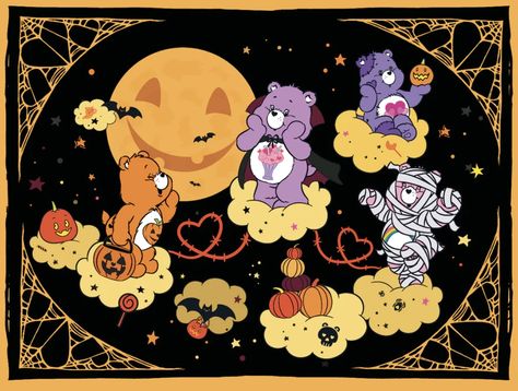 Carebear Halloween Wallpaper, Care Bears Thanksgiving, Care Bears Halloween, Halloween Care Bears Wallpaper, Scary Care Bear, Bear Halloween, Walpaper Hello Kitty, Halloween Wallpaper Backgrounds, Pretty When You Cry