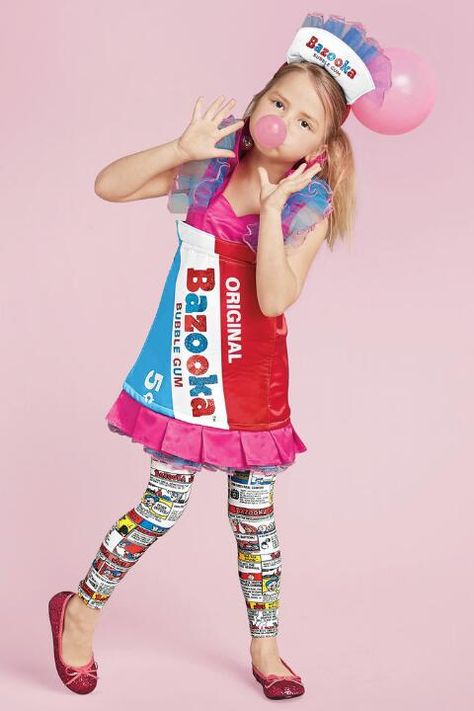 Bazooka Bubblegum Costume for Girls ... Tootsie Roll Costume, Bubblegum Costume, Cotton Candy Costume, Unique Halloween Costume Ideas, Glamour Costumes, Candy Costumes, Costume For Girls, Food Costumes, Girls Costumes