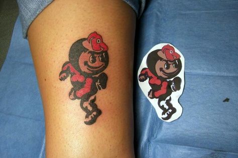 Brutus Buckeye Tattoo, Ohio State Tattoos For Women, State Tattoos For Women, Buckeye Tattoo, Ohio State Tattoos, Brutus The Buckeye, Ohio State Jewelry, Buckeye Leaf, State Tattoos